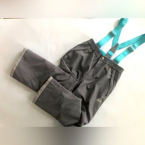 Gerry Snowpants ❄️ Grey with Turquoise Blue Adjustable Straps Youth Size…